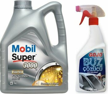 Mobil Super 3000 X1 5W40 Motor Yağı 4 L ( Üretim Yılı: 2023 ) + Gojo Buz Çözücü 750 ML