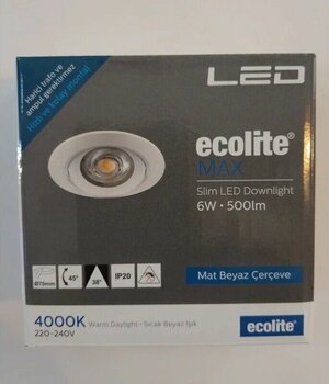 Ecolite Max Ilık Beyaz LED 4000K 6W Spot lamba