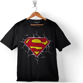 Superman Super Man Logo 3 Boyutlu Çocuk Tişört - Siyah - 5 - 6 Yaş