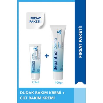 Bepanthol Cilt Kremi 100 G + Dudak Kremi 7.5 Ml Avantajlı Günlük Bakım Seti