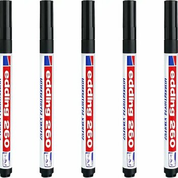 Edding 260 Beyaz Tahta Kalemi Siyah 5 Adet
