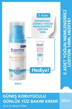Bepanthol Derma Nemlendirici Spf25 Günlük Yüz Bakım Kremi & 5 Adet Yoğun Nemlendirici Losyon 10 Ml