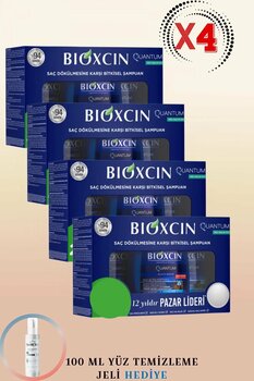 Bioxcin Quantum Yağlı Saçlar İçin Şampuan 300ml 3'lü Kutu 4 ADET + 100ml Yüz Temizleme Jeli Hediye