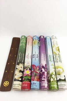 Flute Tütsü 6 Çeşit Manolya, Lotus, Zambak, Leylak, Yasemin, Gardenya Ve Tütsü Kayığı 120 Adet Tütsü