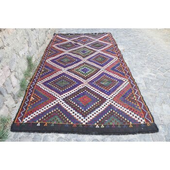 Kayra Export Türk Halısı, Eskitme Halı, Halı, 162 x 316  cm  Turuncu Halı, Ofice Büyük Halı, Dekoratif Oturma Odası H - 10 x 10 cm - Mavi