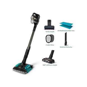 Philips Xc8349/01 Aqua Plus 25.2 V Dikey Şarjlı Süpürge Antrasit