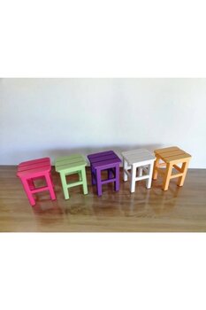 inci mobilya ahşap Ahşap Tabure Renkli 5 Adet