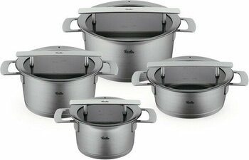 Fissler Phi Collection Cam Kapak 8 Parça Tencere Seti - Gümüş