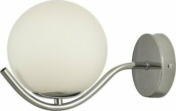 Avizemoda Ranya Aplik Beyaz Camlı Salon Oturma Odası Modern Duvar Apliği (Krom Kaplama)