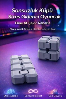 EVORADECO Sonsuzluk Küpü Stres Giderici Oyuncak – Dayanıklı Plastik, Cep Boyutu Fidget(2 Adet)