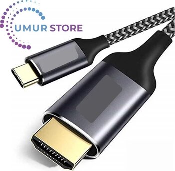 Type-C To HDMI Kablo 180 cm 4K 60Hz Görüntü Aktarım Kablosu Tak & Çalıştır