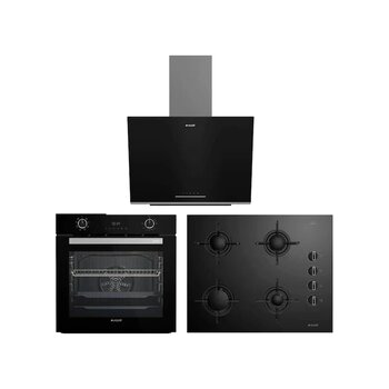 Arçelik Afc 340 S - Ade 606-2 S - Ocd T 601 Es Siyah Üçlü Cam Seri Ankastre Set