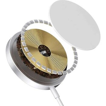 Wiwu WI-W009 Type-C Hızlı Şarj Var Gri 15 W Kablosuz Şarj Aleti