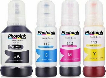 Photoink Epson 112 Ecotank L15160 Uyumlu Photoınk 4 Renk Mürekkep Seti