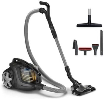Philips Xb9145/07 Triactive Ultra Başlık Ve Powercyclone 10 Teknolojisi İle Premium Toz Torbasız Elektrikli Süpürge, Metalik Gri