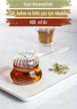 Isıya Dayanıklı Ocakta Kullanmaya Uygun Lüks Borosilikat Cam Cezve 400 Ml