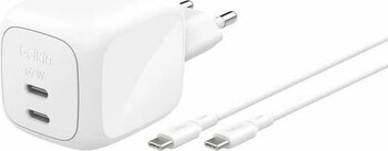 Belkin Wch020kq2mwh-b6 Boostcharge Pro 2-port Usb-c Gan 67w Şarj Adaptörü + Usb-c Kablosu Beyaz