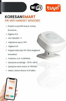 koresan Tuya PIR Wifi Hareket Sensörü AAA pilli