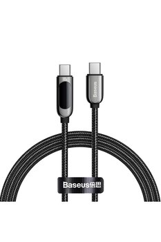 Baseus Led Display Hızlı Şarj Kablosu Type-C 100W - 1 Metre Siyah