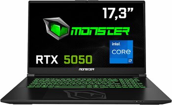 Monster Abra A7 V16.2.5 i7-13700HX 32 GB 1 TB SSD RTX5050 17.3" W11H Full HD Gaming Laptop
