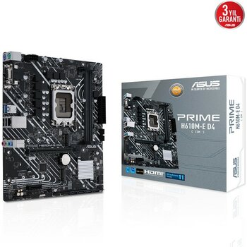 Asus Prıme H610M-E D4-Csm H610 Ddr4 VGA Glan Matx Hd Dp M2 Rgb Us3.2 1700P Anakart