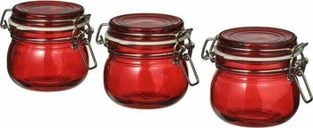 IKEA Vınterfınt Kapaklı Cam Kavanoz, Kırmızı, 13 Cl, 3 Adet - Kırmızı - 125 ml