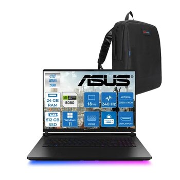 Asus Rog Strix Scar 18 G835lx-Sa156 Intel Core Ultra 9 275Hx Aı 24Gb Gb 512Gb Ssd 24Gb/Rtx5090 Gddr7 175W 18" 2.5K 2560 X 1600 240Hz 3Ms 1200Nıts Windows 11 Home Laptop Wsa156h01+Zettaçanta