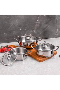 Aryıldız Petit 6 Parça Çelik Sahan Seti 12-14-16 Cm