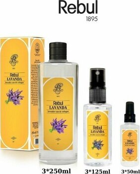 Rebul Lavanda (Lavanta) Edc Kolonya 250ML Cam Şişeli, 125ML - 50ML Pet Sprey Şişeli 3'lü Set (9 Ürün) - 250 ml