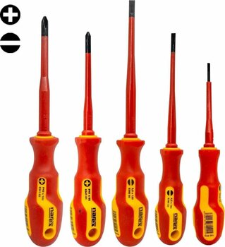 NAREX 855101 Slim Serisi Elektrikçi Izoleli Düz/yıldız Tornavida Takımı 5 Parça