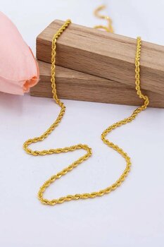 latif kuyumcu 22 Ayar Altın Zincir 2 MM Halat Altın Zincir 55 CM Kadın Zincir