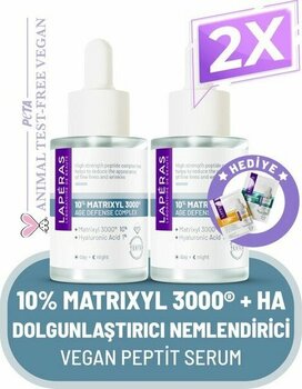 Laperas 10% Peptide Matrixyl 3000® 1% Hyaluronic Acid  Nemlendirici Vegan Peptit Serum 2'li Paket