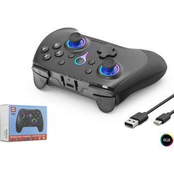 Nemere Bluetooth Gamepad Pc Ios Android Switch Ps3 Ps4 Uyumlu Rgb - Siyah ND505B - Renkli