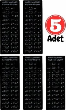 Mn6 Map01 Arapça Klavye Sticker/Kaliteli Pvc-5 Adet/Arapça Klavye Etiketi-Notebook Pc Uymlu Klavye Sticker Tuş Takımı Arapça