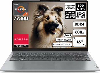 Lenovo ThinkBook 16 G6 AMD Ryzen 7 7730U 64 GB RAM 4 TB SSD AMD Radeon Graphics 16 inç WUXGA Windows 11 Pro Notebook