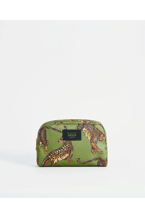 Wouf Olive Leopard Makyaj Çantası