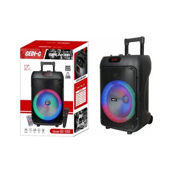 Taşınabilir Dış Mekan Eğlence Ve Işık Şöleni 12 İnç Güçlü Bas Hoparlör Karaoke Mikrofonlu Rgb Işıklı