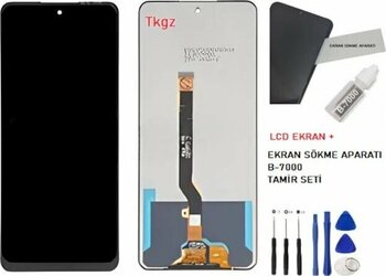 Tecno Spark 8t Lcd Ekran Dokunmatik - A - Kalite + B-7000 + Tamir Seti Siyah