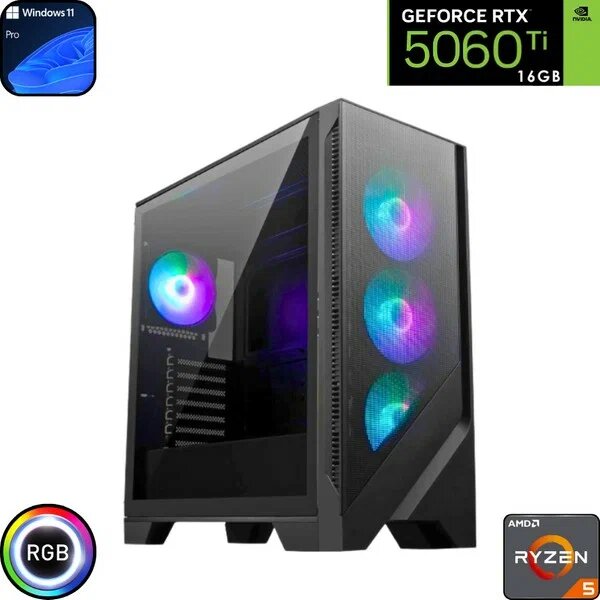 Güneysu AMD Ryzen 5 8400F 16 GB DDR5 1 TB SSD NVIDIA GeForce RTX 5060Ti 16 GB Oyuncu Bilgisayarı