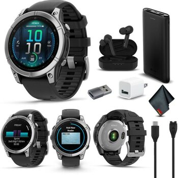 Garmin Fenix ​​e 47MM Amoled Premium Çoklu Spor Gps Akıllı Saat, 16 Gün Uzun Ömürlü Pil Ömrü, Siyah Silikon Bantlı Paslanmaz Çelik, Fitness ve Spor...