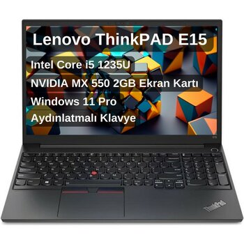 Lenovo Thinkpad E15 Gen4 Intel Core I5 1235U 16gb 512GB SSD 15.6" Fhd Windows 11 Pro Taşınabilir Bilgisayar  21E60055TX - 16GB- 512GB