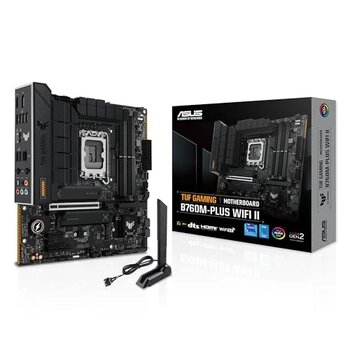 Asus Tuf Gaming B760m-Plus Wifi Iı Anakart Intel B760 Lga 1700 Matx (Pcıe 5.0, M.2, Ddr5, Wifi 6E, Q Anteni, Realtek 2,5 Gb Ethernet, Dp, Hdmı, Sata 6 Gbit/S, Usb Type-C, Thunderbolt 4, Aura Sync)