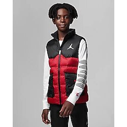 Nike Jordan Down Vest Erkek Çocuk Yelek 95b662 R78 Kırmızı - Siyah