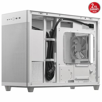 ASUS PRIME AP201 BEYAZ MICRO ATX TEMPERLİ CAM ALET GEREKTİRMEYEN YAN PANELLER VE TOZ FİLTRELİ IZGARAYA SAHİP 360 MM SOĞUTUCU 338 MM UZUNLUĞA KADAR EKRAN KARTI VE STANDART ATX PSU DESTEKLİ 33 LİTRE HACİMLİ MICRO ATX KASA