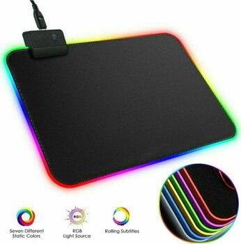 Unico Rgb Led Işıklı Baskısız Düz Siyah Renk Gaming Mouse Pad 35 X 30cm Mp-0735