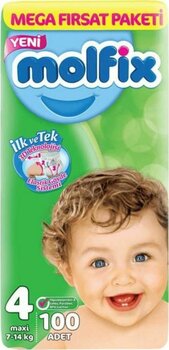 Molfix 4 Beden Bebek Bezi 100 Adet