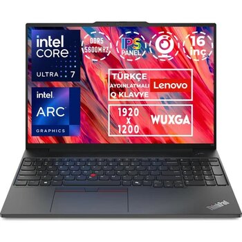 Lenovo Thinkpad E16 Gen 2 Ultra 7 155H 64GB 2tb SSD 16" Wuxga Fdos Dizüstü Bilgisayar 21MA008XTX 008 - 2 TB - 64 GB