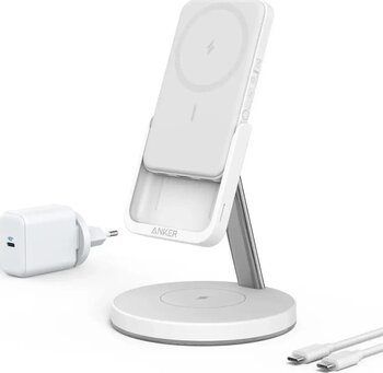 Anker 633 MagGo B25A7 Beyaz USB-C Hızlı Şarj 25 W Kablosuz Şarj Aleti