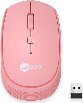 Lecoo Ws202-P Kablosuz 1600dpi+4 Tuşlu Sessiz Pembe Mouse