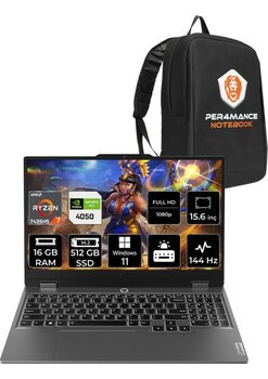 LenovoLoq Amd Ryzen 7 7435HS 16GB 512GB SSD RTX4050/6GB 105W 15.6" Fhd 144Hz W11H Taşınabilir Bilgisayar & Per4 Çanta 83JC006ATRP347